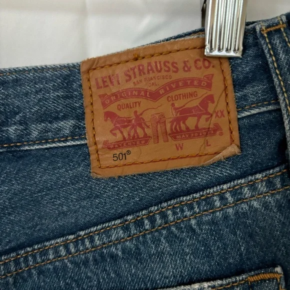 Levi's High Rise 501 Button Fly Cut Off Shorts Size 29 - Picture 8 of 13